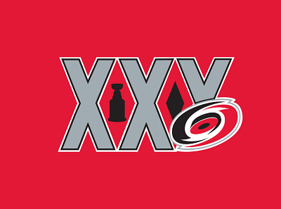 Carolina Hurricanes XXV (25th Anniverary) 25 anniversary brand carolina design graphic design hockey hurricanes ice identity logo nhl silver sports visual xxv