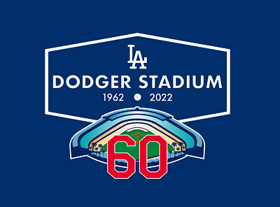 Dodger Stadium - 60th Anniversary 60 anniversary baseball brand design dodgers graphic design identity logo los angeles mlb sports stadium visual