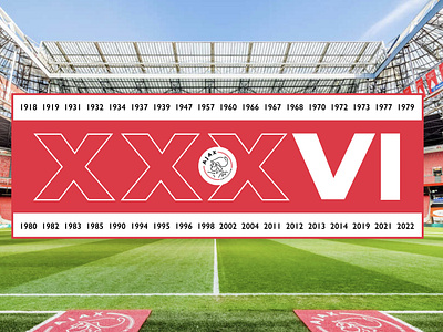 AFC Ajax - 36 National/Eredivisie Titles 36 ajax amsterdam brand branding champion design europe football graphic design holland identity illustration logo mokum netherlands soccer sports ui visual