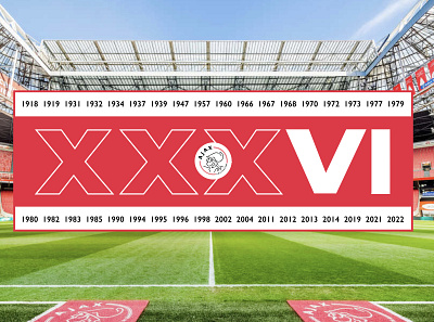 AFC Ajax - 36 National/Eredivisie Titles 36 ajax amsterdam brand branding champion design europe football graphic design holland identity illustration logo mokum netherlands soccer sports ui visual