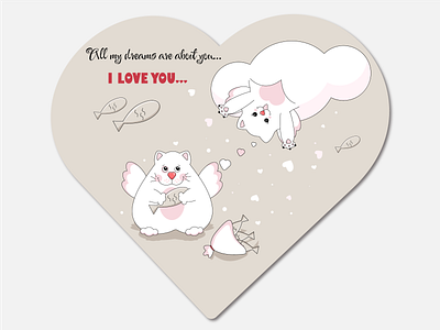 Cats for valentine adobe illustrator bouquet cat cute design fish graphic design illustration lovers paws romantic valentine valentines day vector