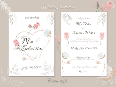 Rustic wedding invitation