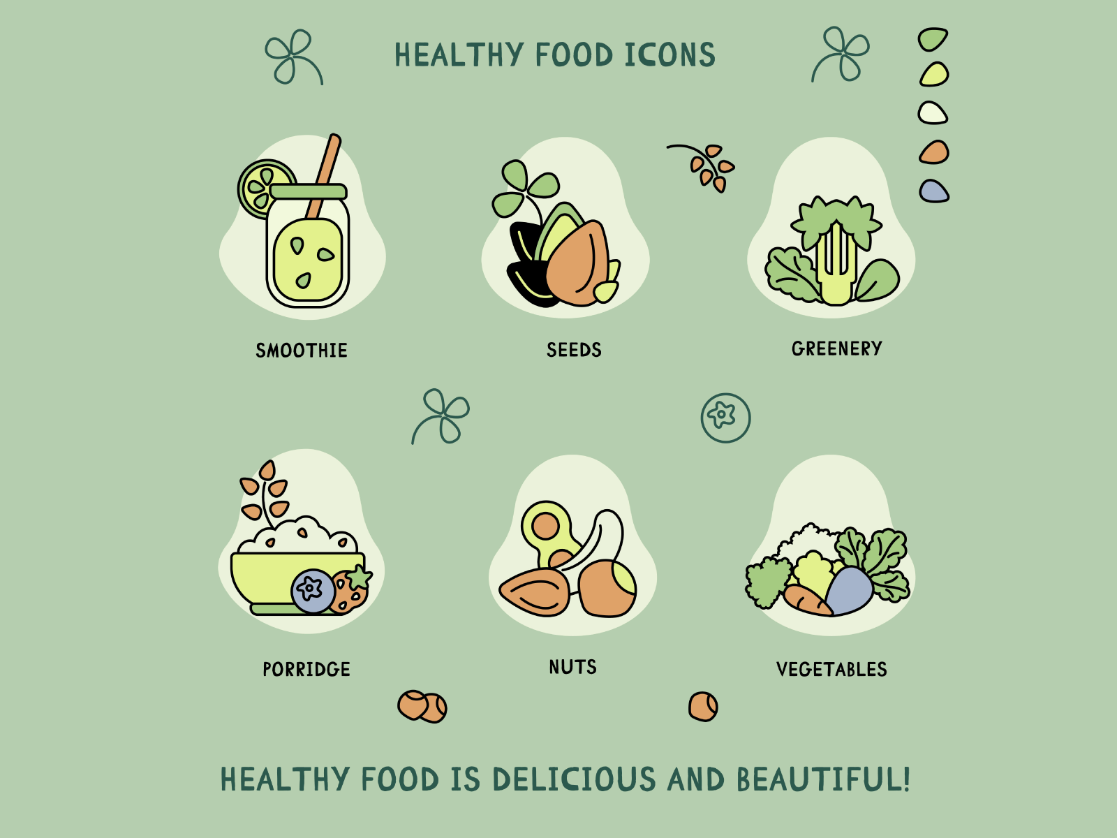 HEALTHY FOOD ICONS by Yana Kenig on Dribbble