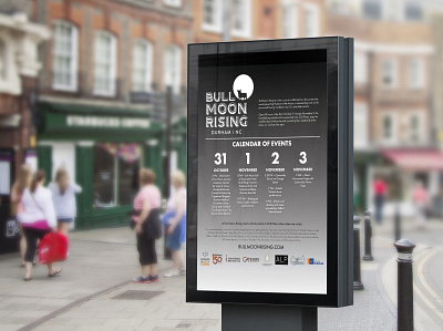 Bull Moon Rising adobe indesign bull city calendar flyer flyer design moon poster poster design