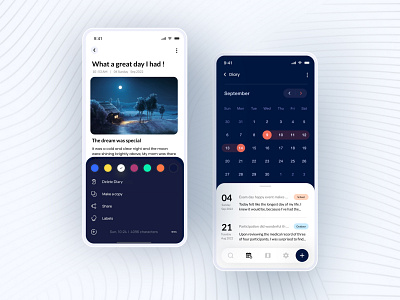 Diary / Journal App - concept app clean design diary graphic design journal minimal note ui ux