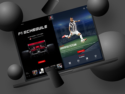 Live score | results | stats - Landing page app car design ferrarri football soccer ui ux
