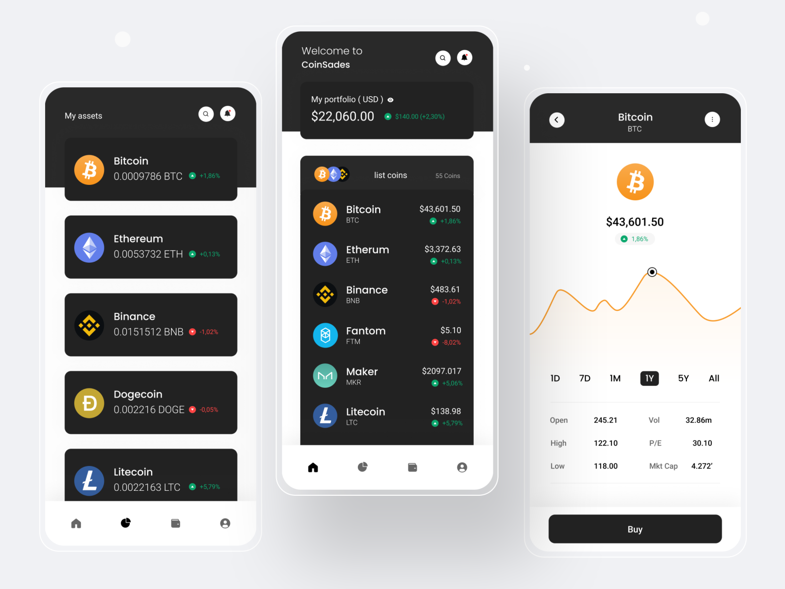 CoinSades | App Design by Andre Rio for Peddium on Dribbble