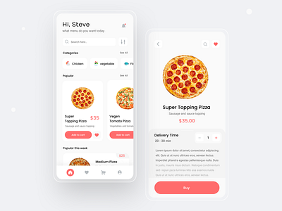 Pizza | App Design app design mobile pizza ui
