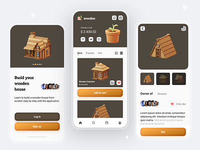 Wooden | App Design app design mobile ui wooden