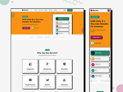 Rarito | Web Design design landingpage mobile retro ui webui
