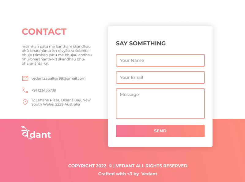 Contact Form UI Design by Vedant Kale on Dribbble