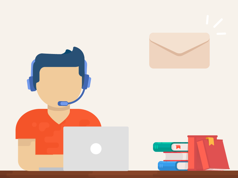 A small illustration for a contact form phone book imac icon consultant office-manager clerk flat web-design illustration