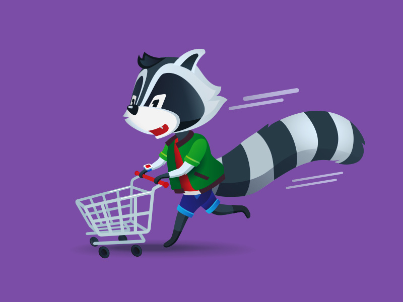 More features in the store typography raccoon logotype logo lettering identity branding