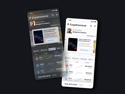 Cryptocurrency Mobile App app bitcoin blockchain crypto crypto wallet cryptocurrency design exchange figma finance fintech graphic design investment mobile app ui ux