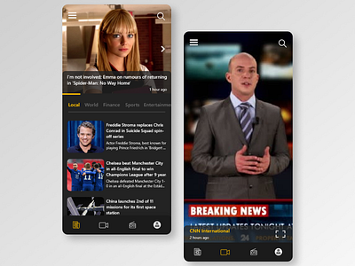 News Mobile App Dark Theme