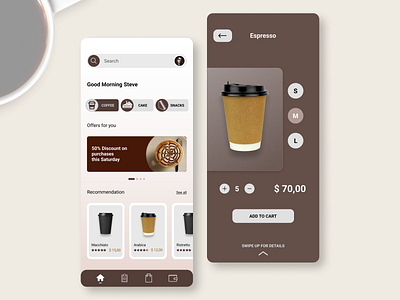 Coffee Order Mobile App app beverage coffee design drink online service ui
