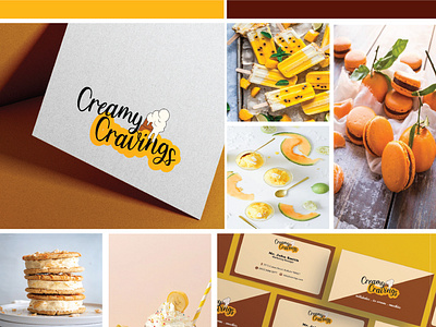 Creamy Cravings Mood Board adobe branding design graphic design illustration logo typography vector