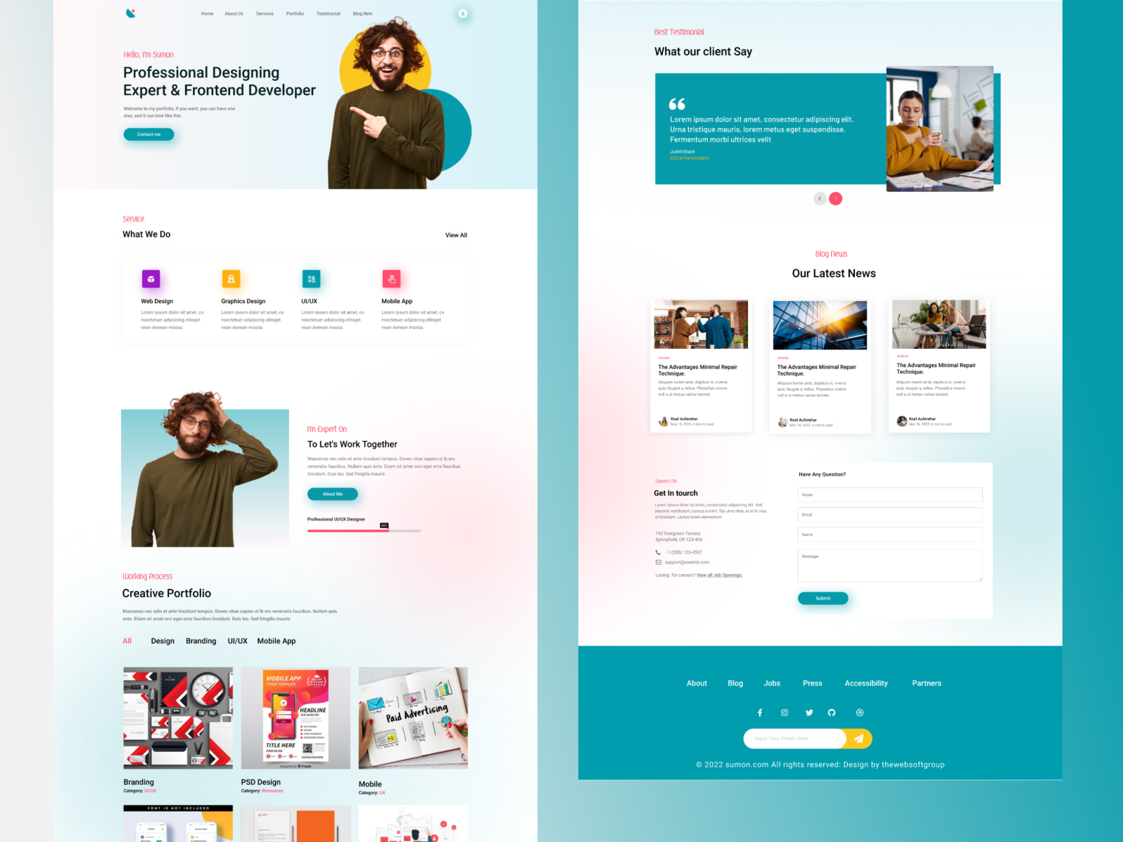 Personal Portfolio Landing Page by Sumon Mondol on Dribbble