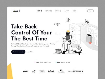 Productivity Growth Software Landing Page branding business digital illustration landing page software ui