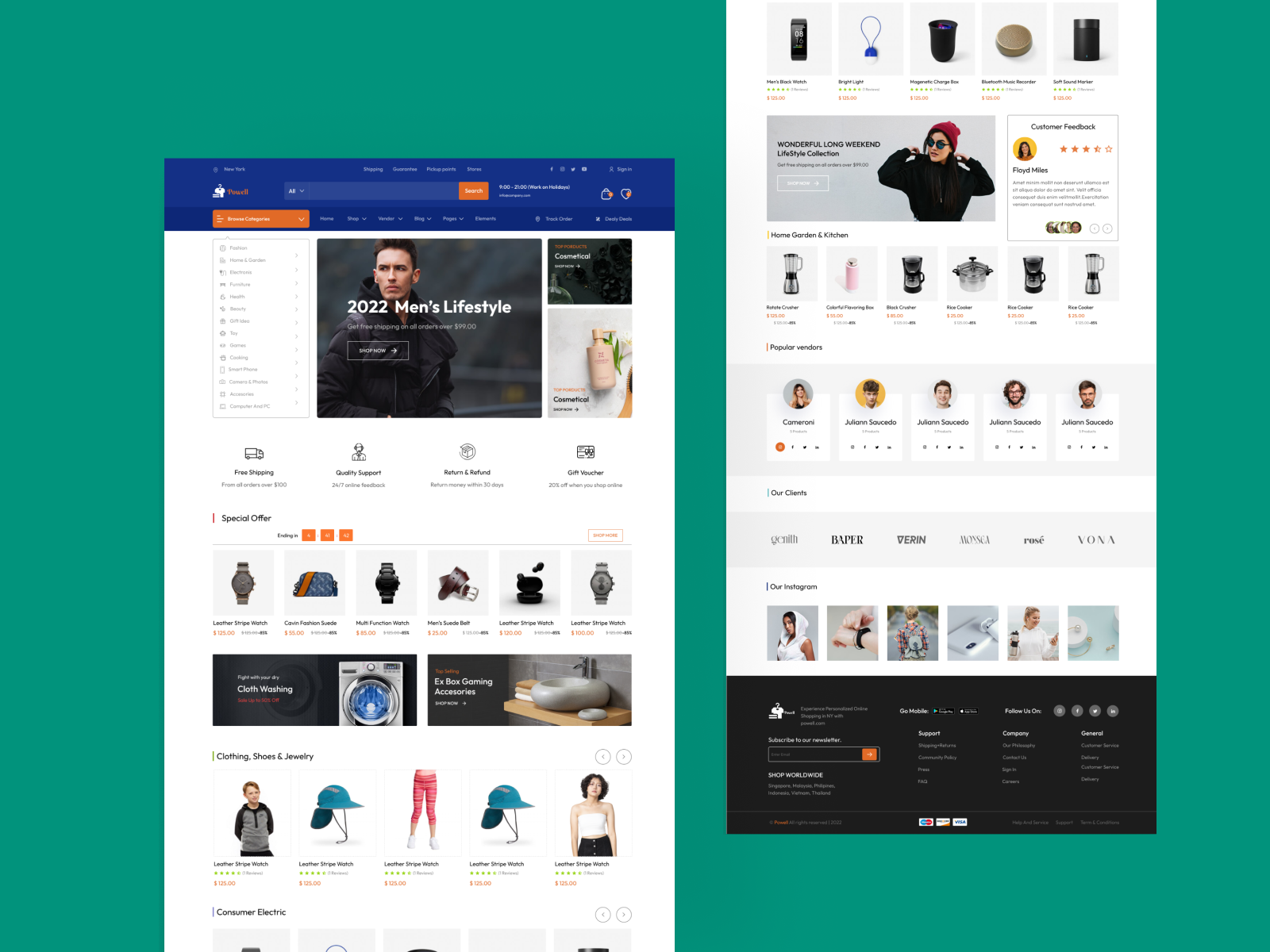 Multi-Vendor E-commerce Landing Page UI by Sumon Mondol on Dribbble