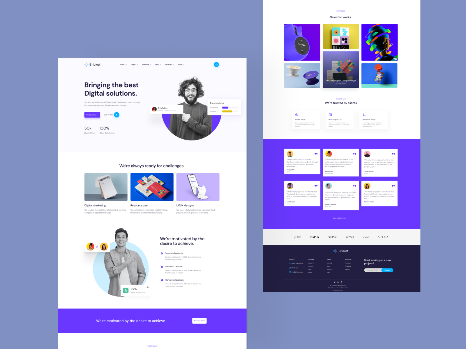 Bricket Digital Agency UI Template by Sumon Mondol on Dribbble