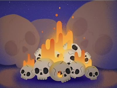 Fire Camp 2022 animation cute design illustration pantone