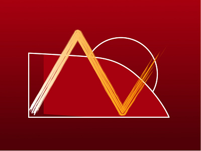 RED N abstract affinity designer alphabet brush stroke ellipse graphic design illustration logo n letter random red simple