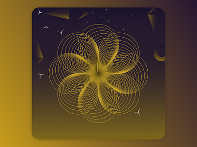 Mandala affinity designer concept dark decor expression flat floral gradient illustration lines mandala night petals purple sky stars symmetry universe wandering yellow