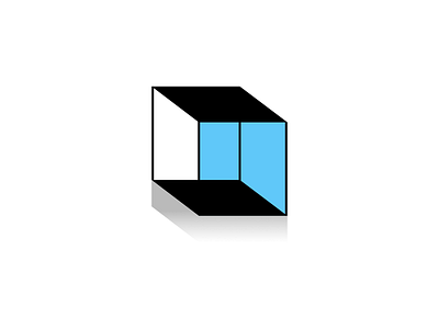 Cube 3d logo affinity designer black concept cube cyan faces geometric illusion lines perspective shadow square unique vector