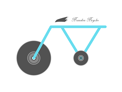 Brandon Bicycles affinity designer bicycle brandon company concept cyan cycle frame geometric industrial industry logo design metal minimal wheel