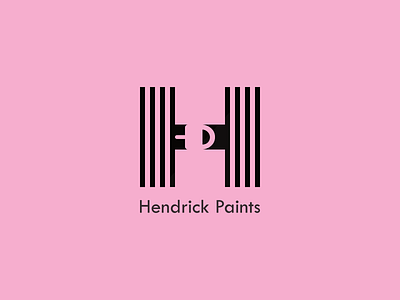 Hendrick Paints affinity designer black brand identity color company logo composition concept geometric hendrick letter h logo design paint pink stripes typography