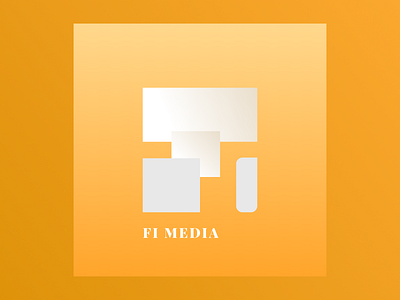 FI Media affinity designer cinema company logo composition creative entertainment geometric identity letters logo design media movies production company screen typography white yellow