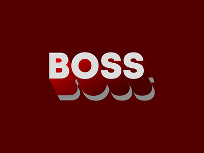 BOSS 3d affinity designer alphabet boss composition concept creative design display font idea letters pattern red retro shadow type typography white
