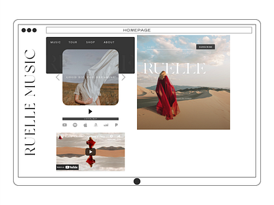 Ruelle Music (I) - Redesigned adobe xd aesthetic design artist website composition inspiration landing page music website personal website typography ui user interface design website design
