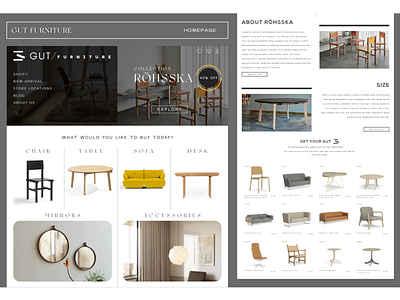 GUT FURNITURE - I brand identity brand website design inspiration elegant design furniture website homepage design interaction design interior design landing page layout design lifestyle luxury trending typography ui design user interface website design wood