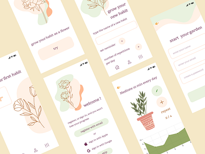 Not an ordinary habit tracker app design illustration typography ux