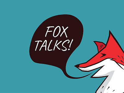 Fox talks - 02 animal branding chat drawing english fox foxy identity logo school study talk