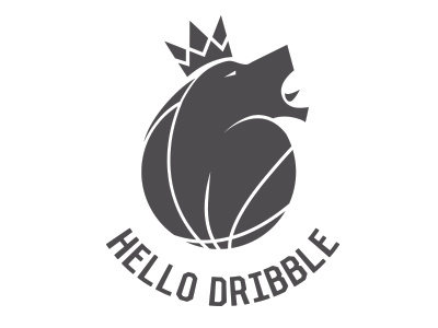 Hello Dribbble ! basket debut dribbble hello identity logo nba sports