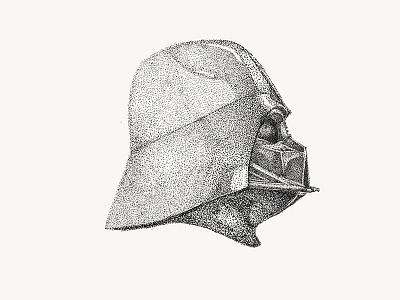 Darth Vader black dark darthvader dots dotwork handmade illustration lordvader profile starwars sw