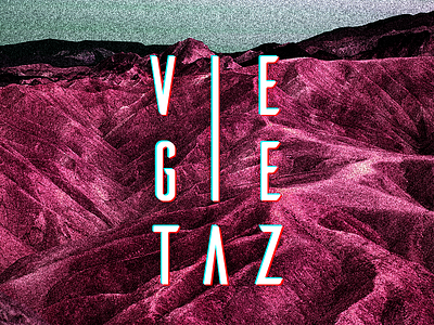 V E G E T A Z Music anaglyph landscape logo logo design pink typography visual identity