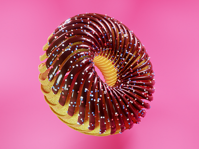 Sliced Donut 3d 3dabstract 3dmodeling 3drealistic abstract art blender blender 3d design donut doughnut illustration modeling realistic render sliced