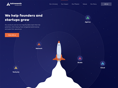 Astronomic Homepage - Visual Design astronomic austin design figma founders illustration investors startups texas ui visual design web design