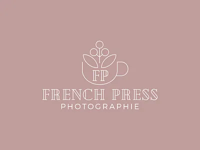 Primary Logo for French Press Photographie brand branding coffee design graphic design identity illustration logo mark photography