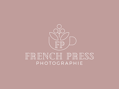 Primary Logo for French Press Photographie brand branding coffee design graphic design identity illustration logo mark photography