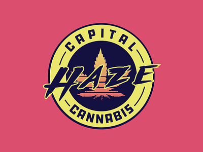 Capital Haze Logo 2 badge branding cannabis design graphic design identity illustration lockup logo mark
