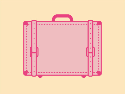 Suitcase color design illustration lines luggage pink poster print quote tolkien