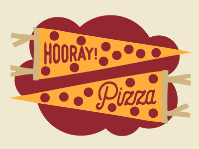 Hooray Pizza! card design graphic design greeting card hooray illustration illustrator pepperoni pizza postcard