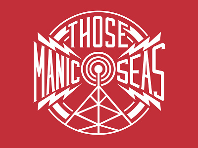 Those Manic Airwaves band branding design graphic design illustration kickstarter merch music radio shirt t shirt tower