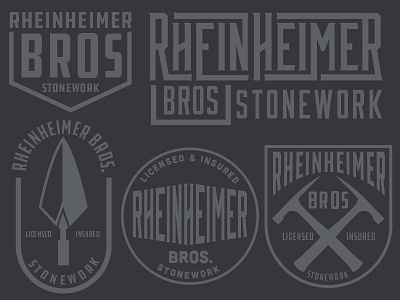 Rheinheimer Brothers black branding custom design icon identity logo mark stonework type typography
