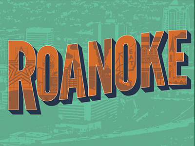 Roanoke city design graphic design illustration illustrator poster print roanoke type typography virginia